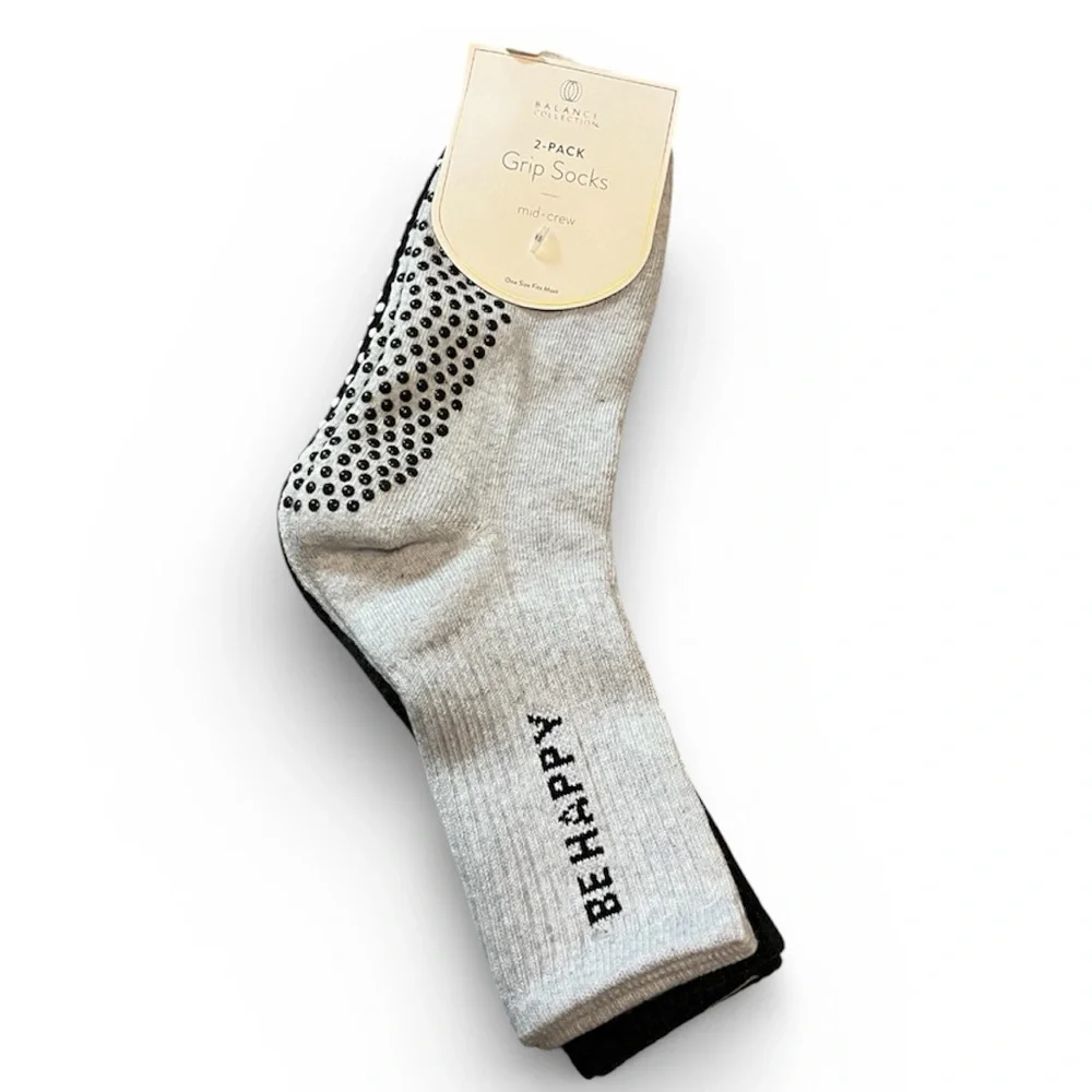 🆕 Balance Collection BE HAPPY Grip Socks 2 Pack